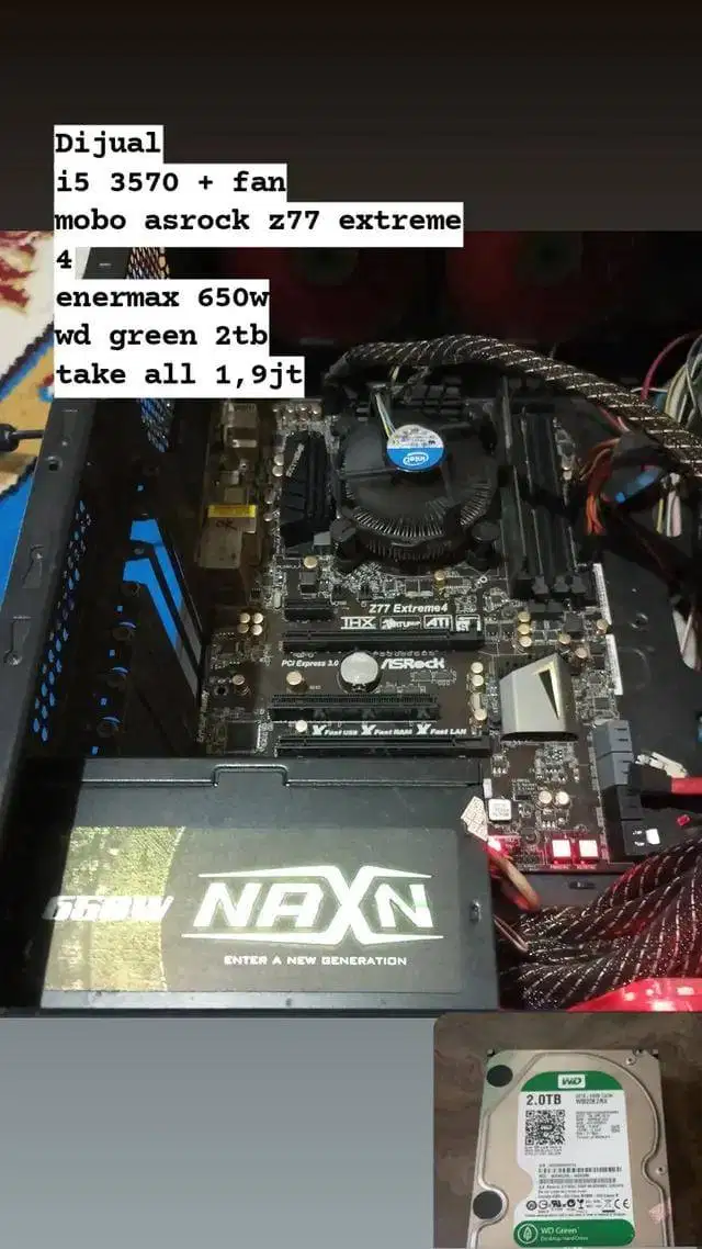 pc Intel i5 3570x mobo asrock z77 extreme 4 enermax 650w wd green 2tb