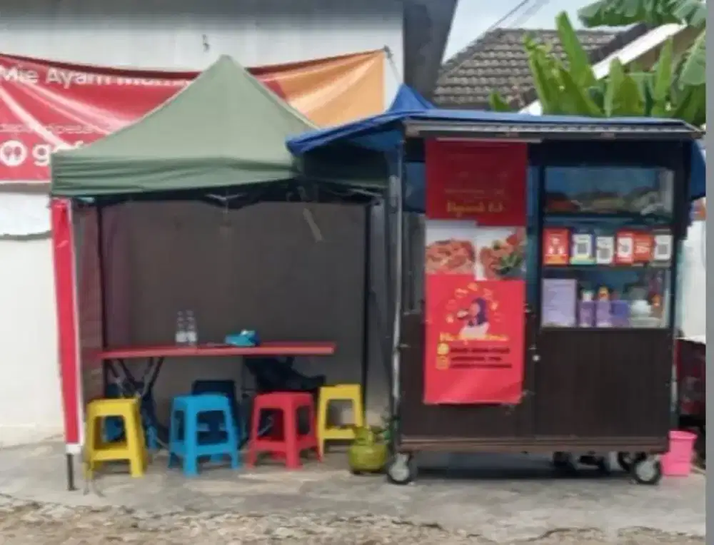 Gerobak jualan & tenda