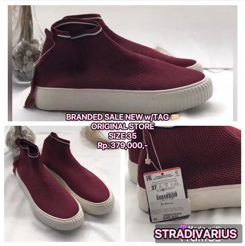 STRADIVARIUS SLIP ON SHOES (SIZE 35) muat size 36 indo