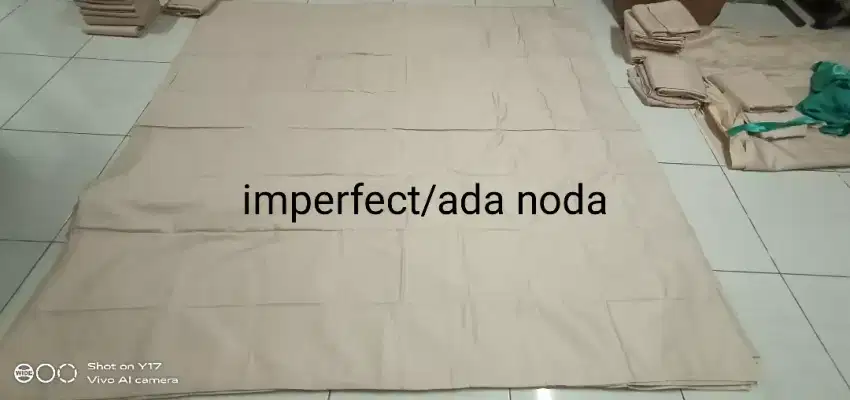 Kain taplak meja Baumwolle 100% 208x208 cm warna krem(1 bundel= 13pcs)