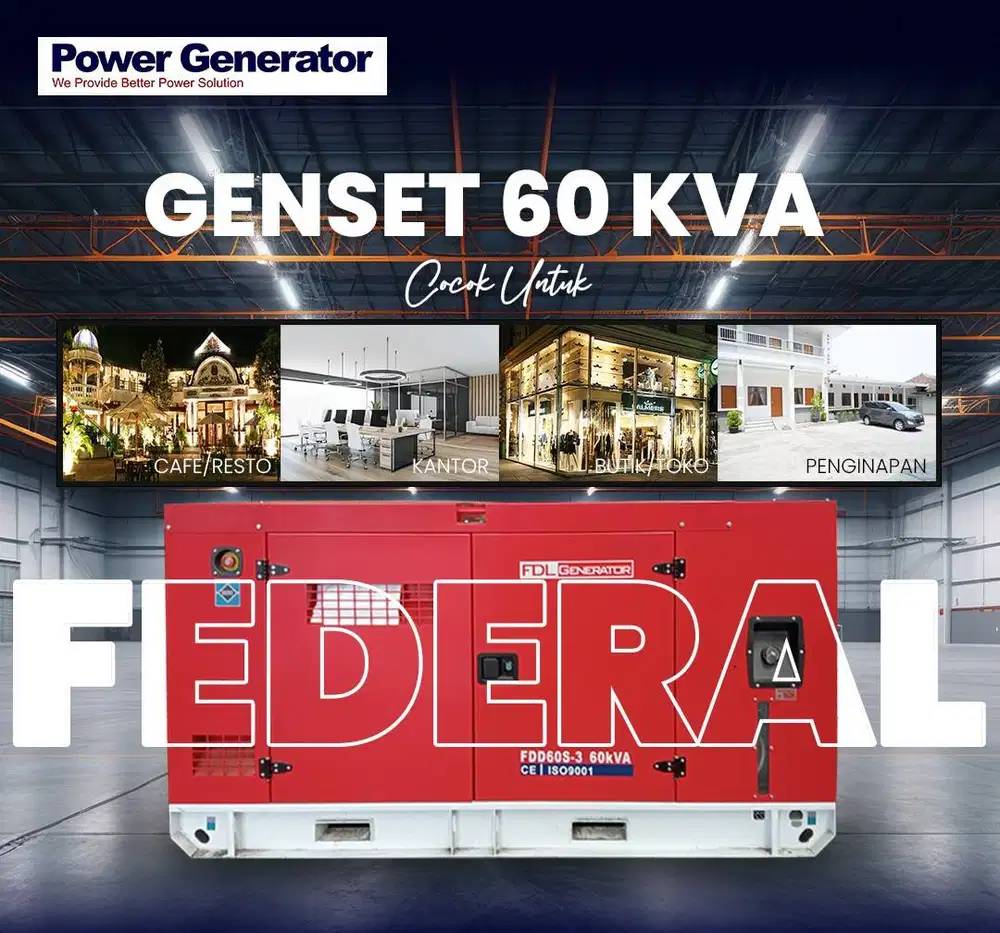 GENSET FEDERAL 60 KVA SILENT TYPE TURBOCHARGE
