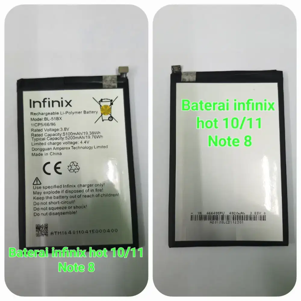 Jual Baterai2 infinix hot 10 BL51BX langsung pasang bisa di tunggu