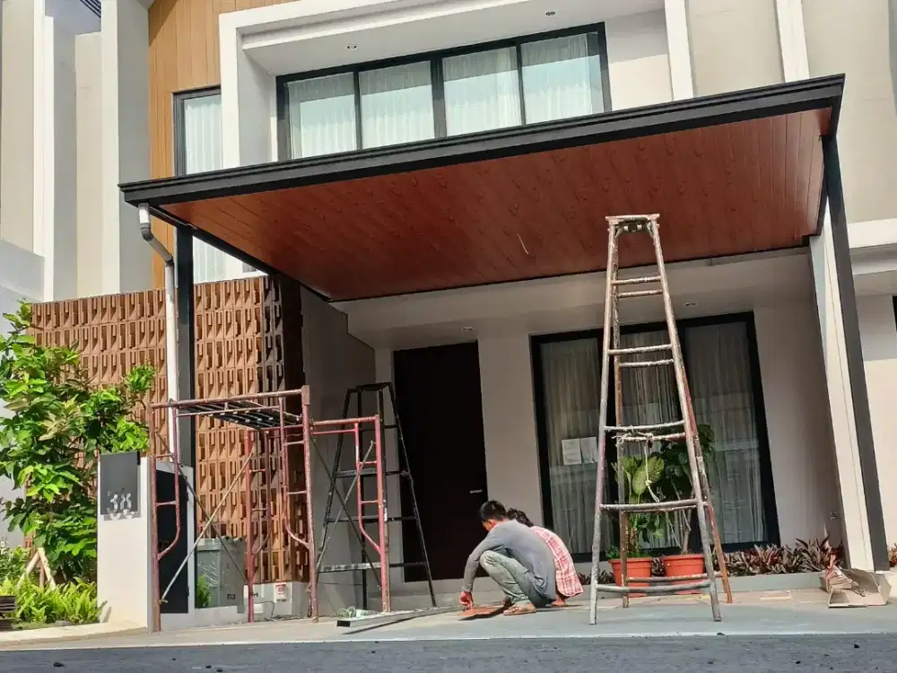 Pemasangan kanopi alderon, kanopi alderon plus plafon #405