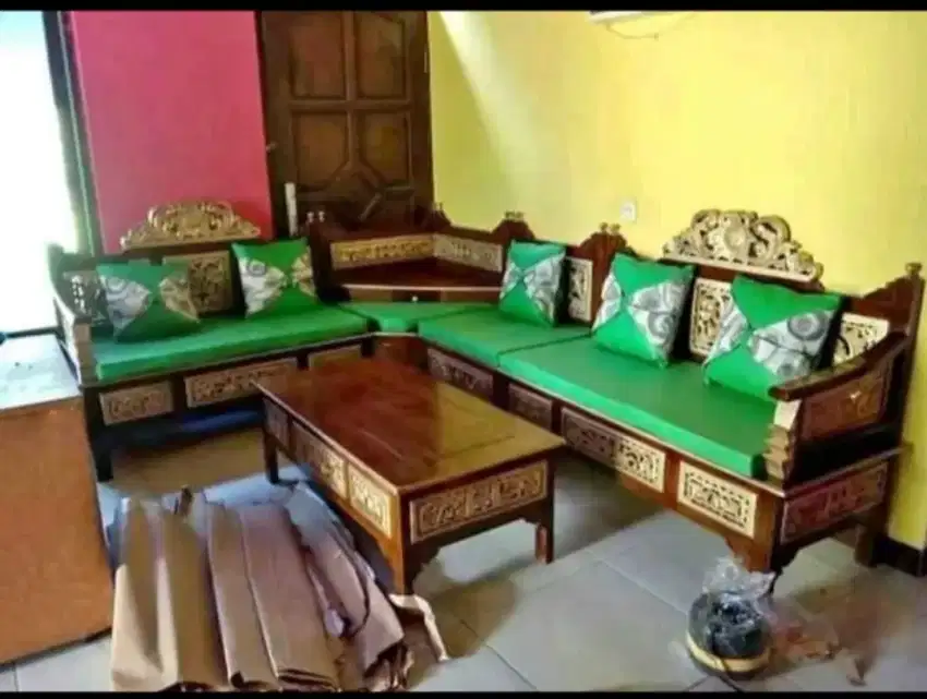 Kursi tamu sudut jati