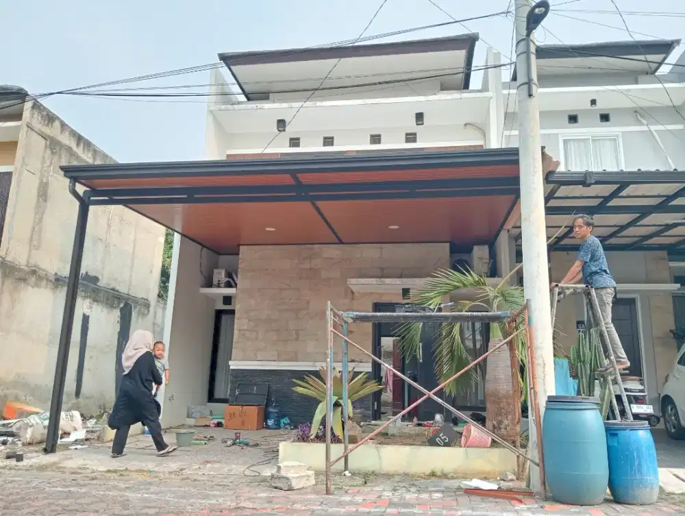 $41 kanopi alderon modern lengkap plafon pvc + profil dan talang air