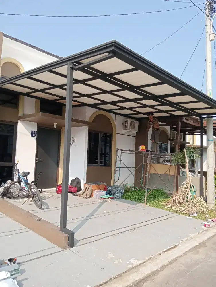 $46 kanopi alderon rangka tunggal profil lengkap talang air