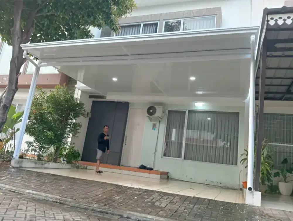 $49 kanopi alderon double + plafon pvc lengkap profil dan talang air