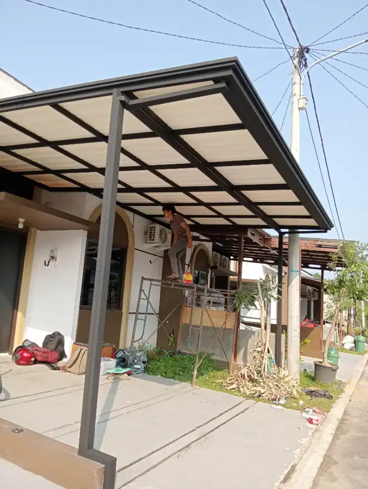 $55 kanopi minimalis modern atap alderon lengkap profil