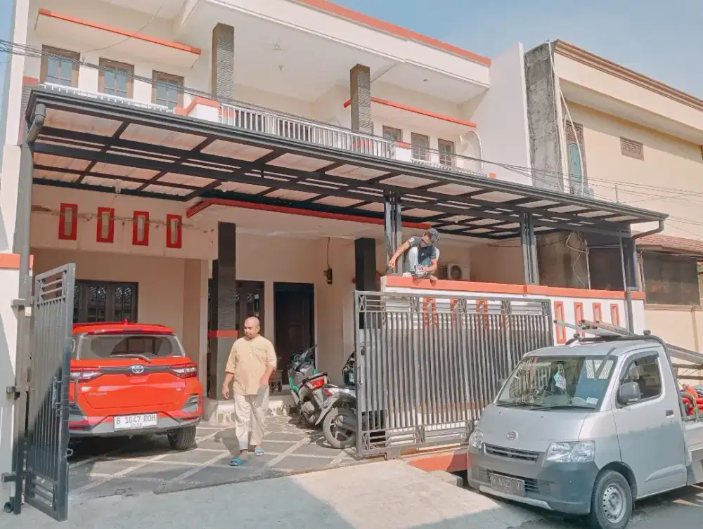 $56 kanopi rangka tunggal profil lengkap talang air atap alderon