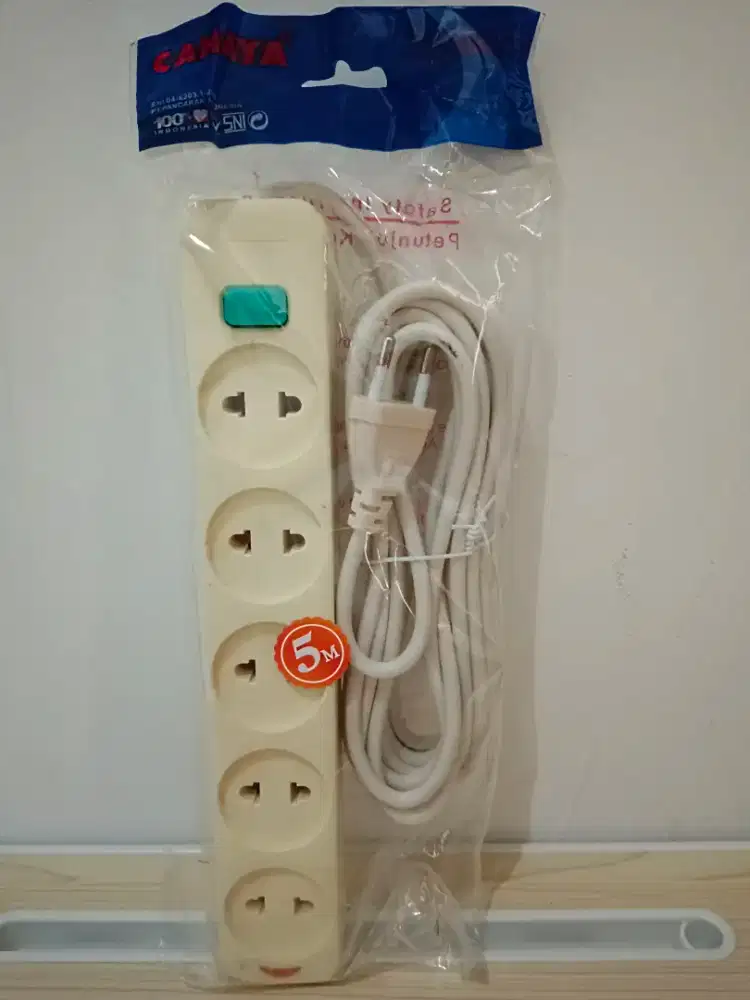 Dijual Murah Stop kontak kabel + saklar on off 5lubang 5Meter BARU