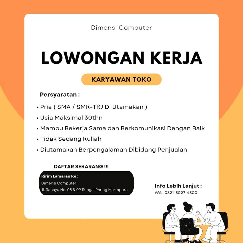 Lowongan Kerja Di Toko Komputer