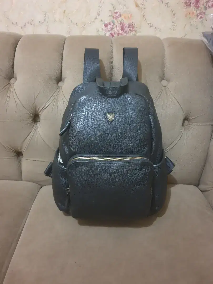 Mulus .authentic tas ransel .back pack lamborghini leather