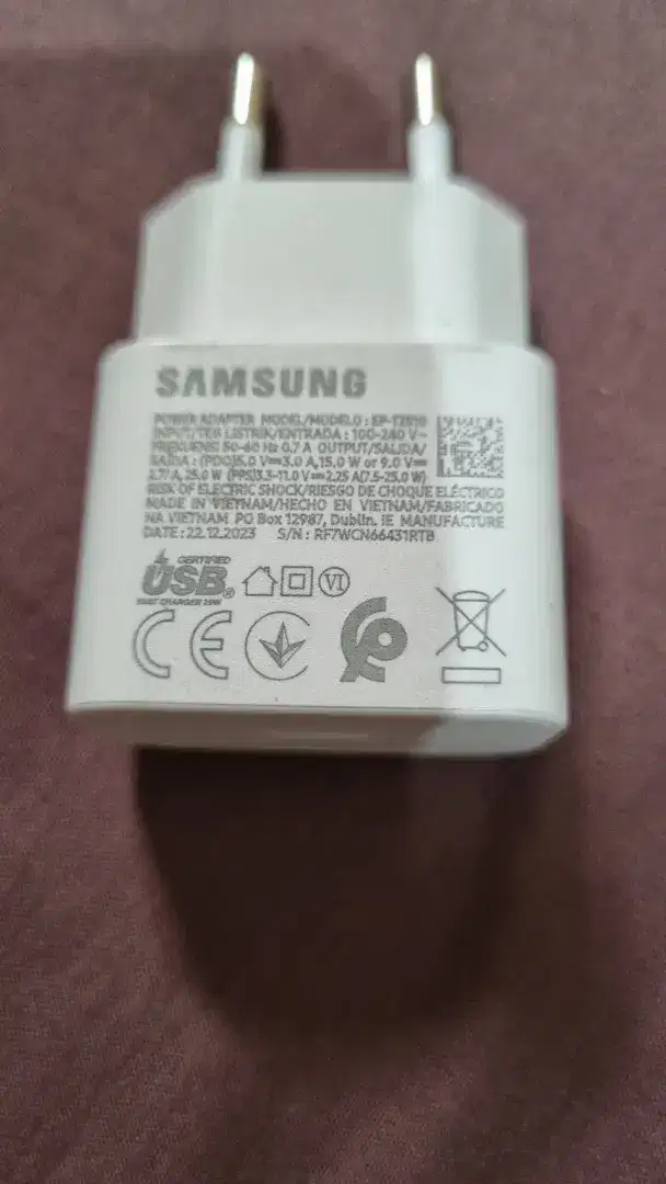 Dijual Charger Adapter HP Handphone Samsung CtC 25W Ori Vietnm Copotan