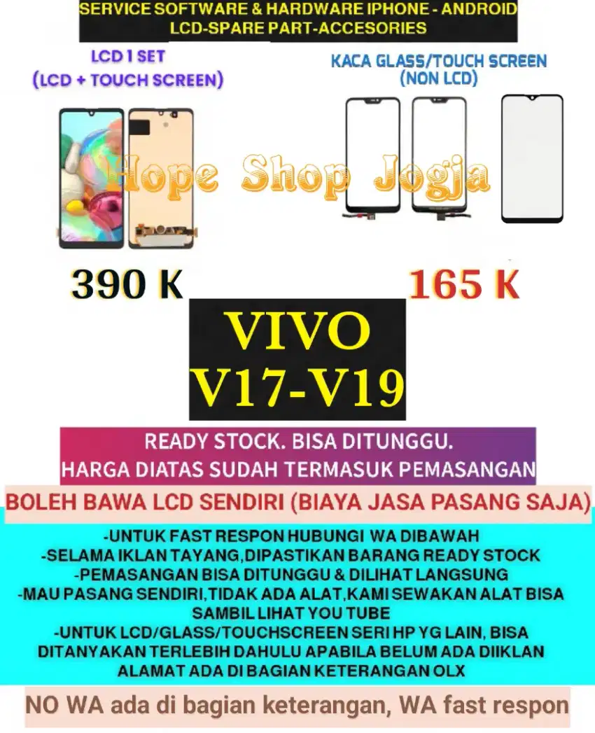 Service HP/Baterai-Touchscreen-LCD VIVO V17-V19