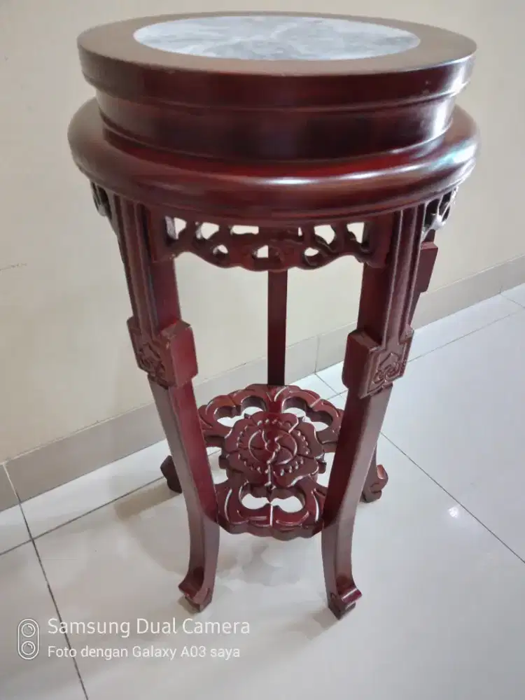 Meja keramik cina lapis marmer T .66cm diamtr 34cm