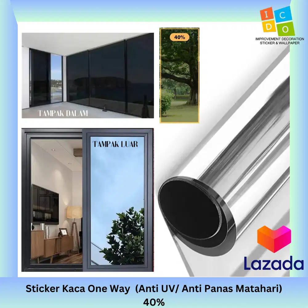 Stiker kaca one way seperti cermin satu arah