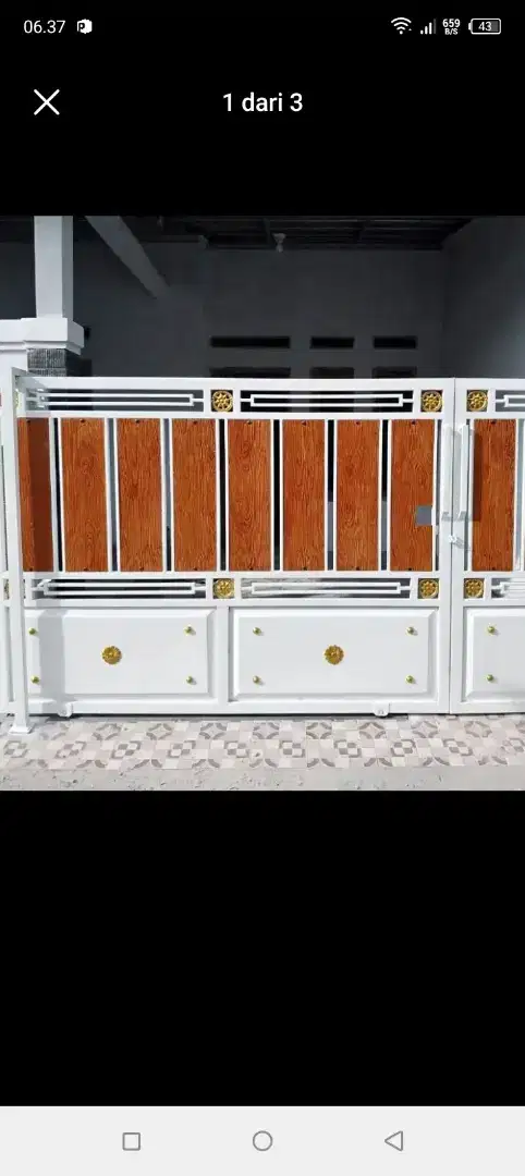 pintu dorong grc motif kayu