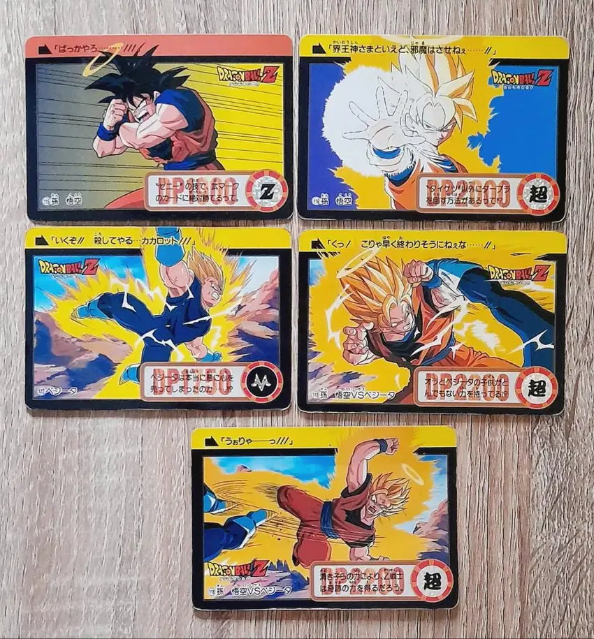 kartu dragon ball z carddass hondan goku vs vegeta