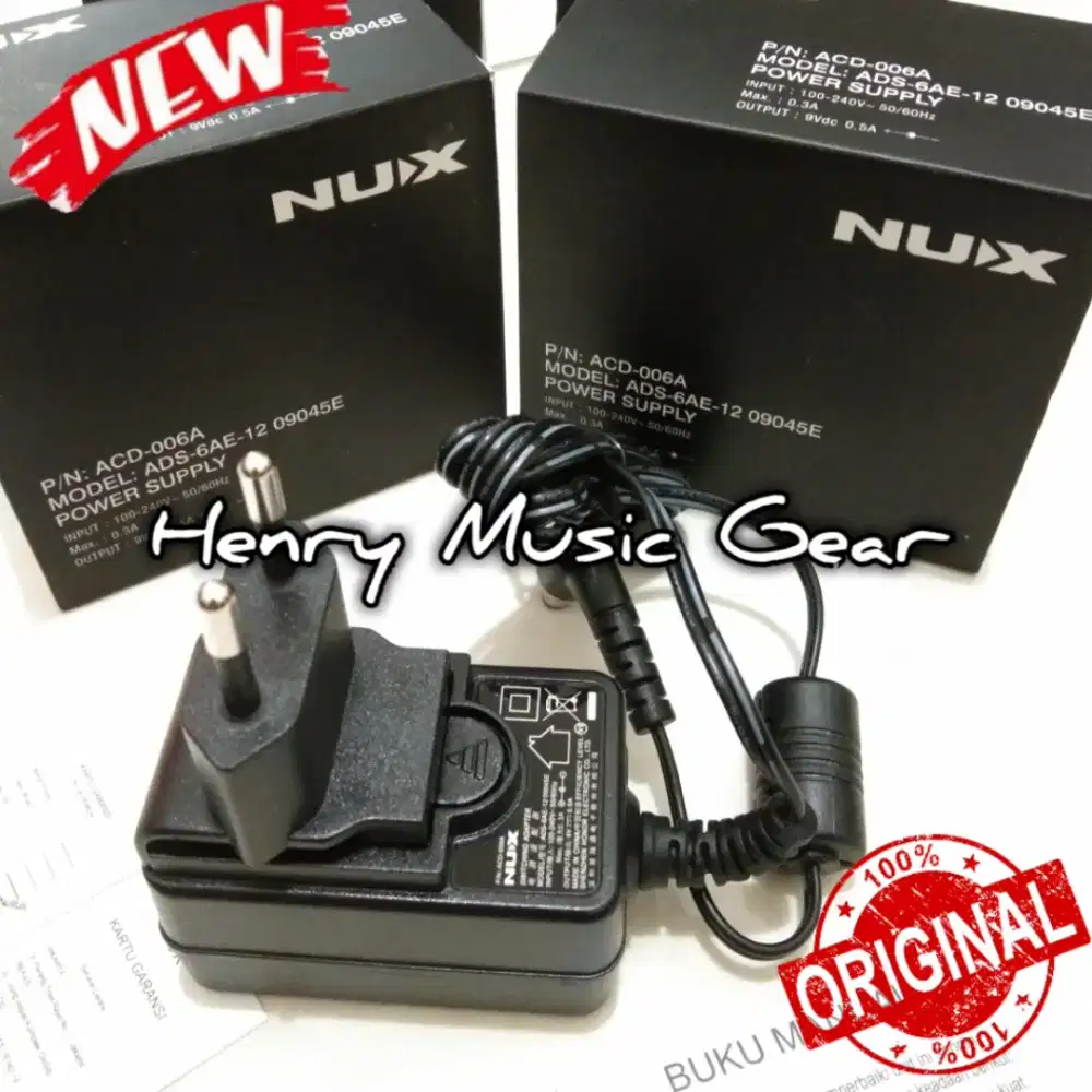 Adaptor NuX ACD 006A  9V 500mA untuk Efek Gitar dan Bass