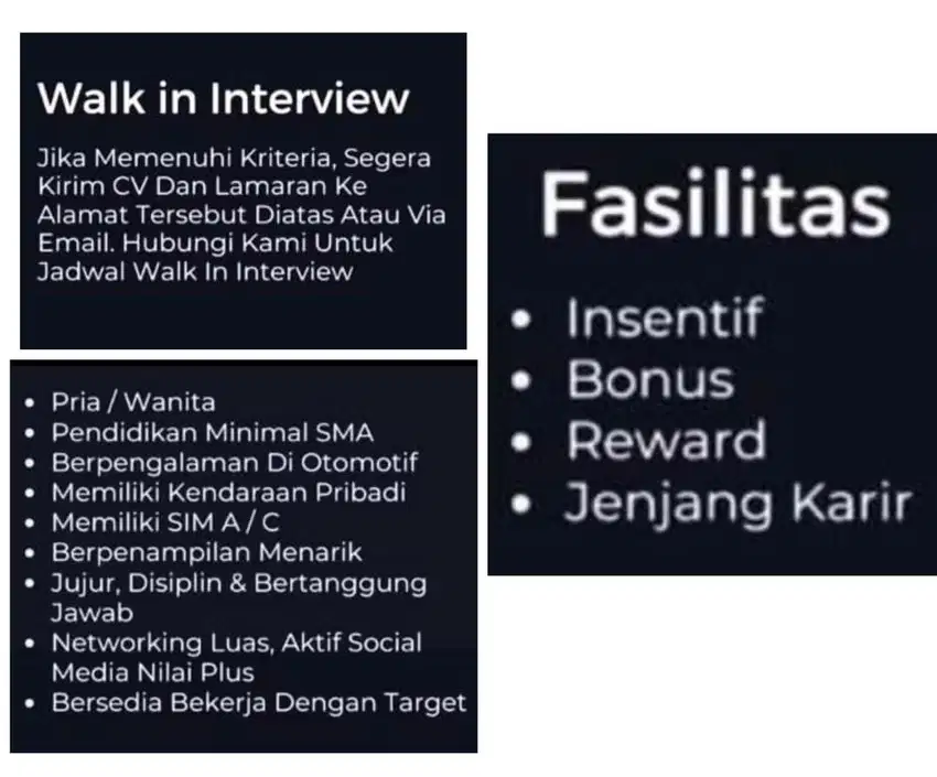 DIBUTUHKAN SEGERA SALESMAN & SALES GIRL MOBIL MITSUBISHI BERPENGALAMAN