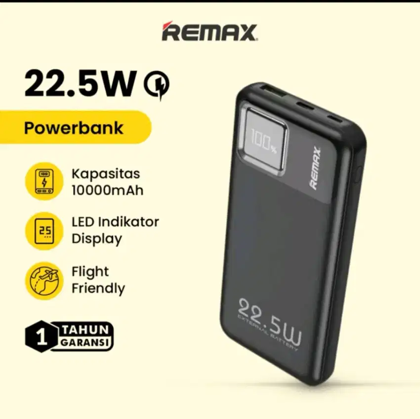 REMAX RPP-199 Powerbank 10000mAh 2 Output
Fast Charge 22W LED Display