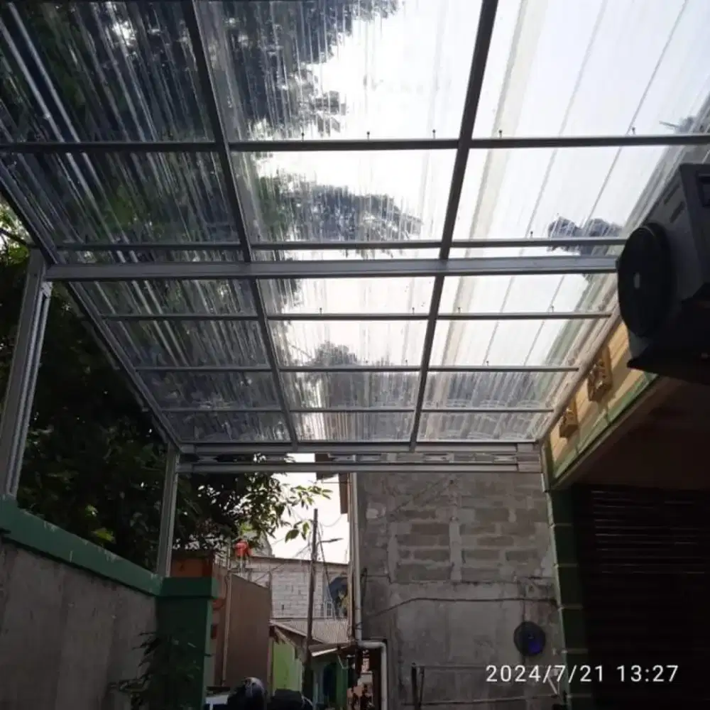 Kanopi baja ringan atap spandek bening