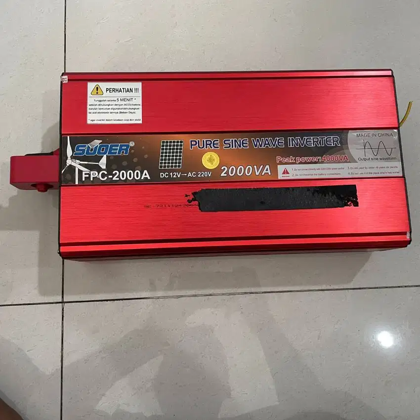 SUOER Pure Sine wave Inverter Sinus Murni 2000 Watt 12 Volt FPC 2000