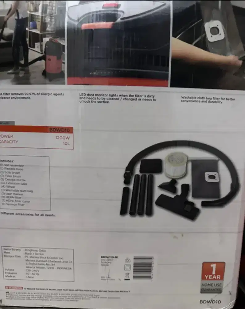 Black+Decker Vacuum Cleaner Wet & Dry 10L [BDWD10-B1]