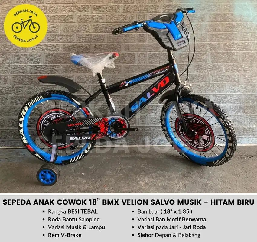 PROMO BARU Sepeda Anak Cowok 18” BMX Velion Salvo Musik MURAH