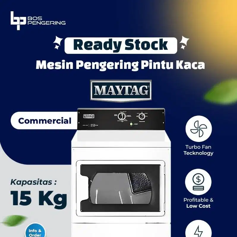 Mesin Pengering Maytag Pintu Kaca 15kg Dryer Maytag Pintu Kaca