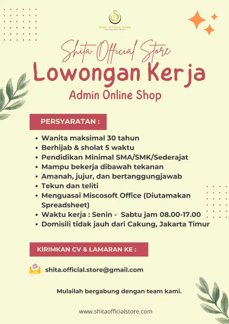 Admin Online Shop. Mohon BACA Deskripsi.