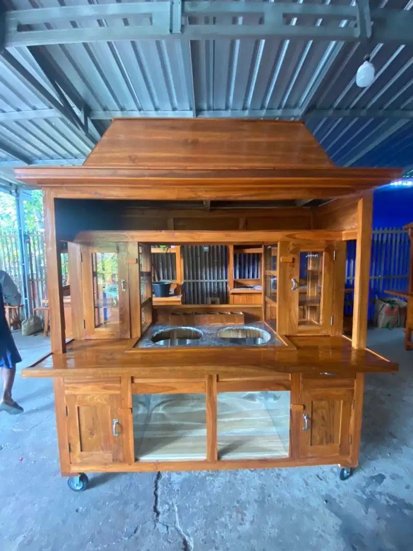 Gerobak mie ayam bakso kayu jati