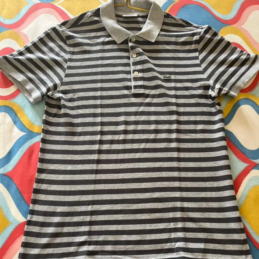 kaos lacoste original stripes edition