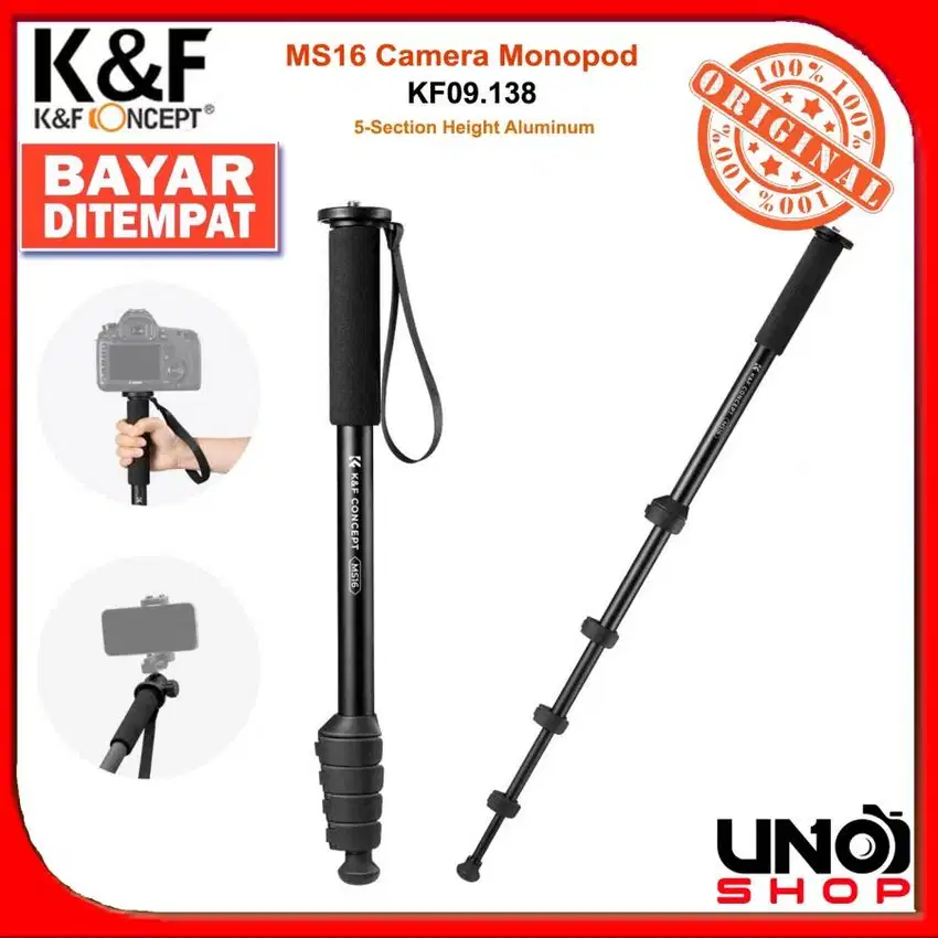 K&F Concept Camera Aluminum Monopod KNF with Metal and Rubber Feet 2in