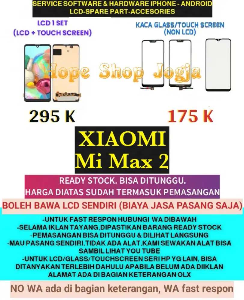 Service HP-Ganti Touchscreen-Baterai-LCD XIAOMI
Mi Max 2