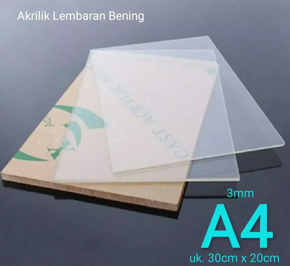 Akrilik A4 ukuran 30cm x 20cm 3mm