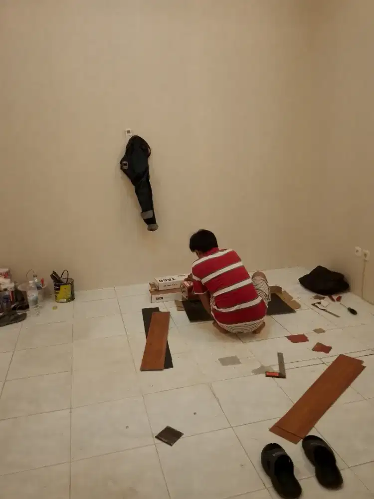 Lantai vinyl welding rod SPC floor bandar lampung