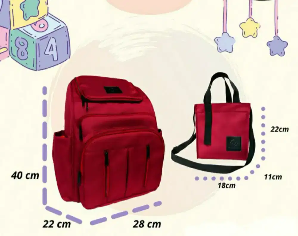 (FREE ONG) TAS RANSEL LAPTOP BAYI DIAPERS BAG BONUS SLING