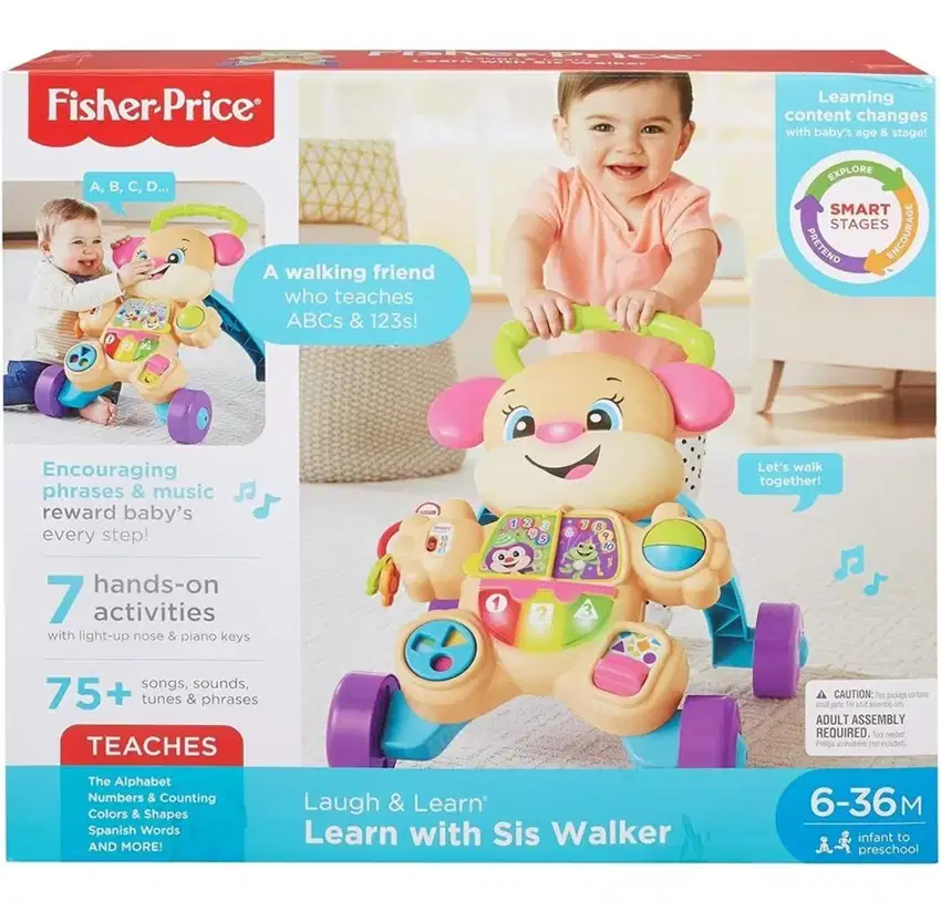 Fisher-Price Laugh & Learn Smart Stages Learn with Sis Walker Pink