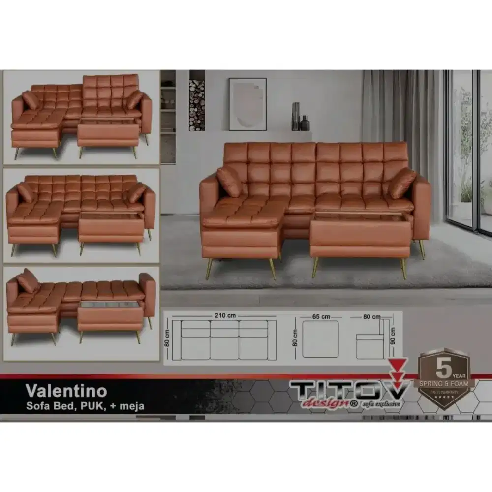 Sofa titov L valentino garansi 5 tahun