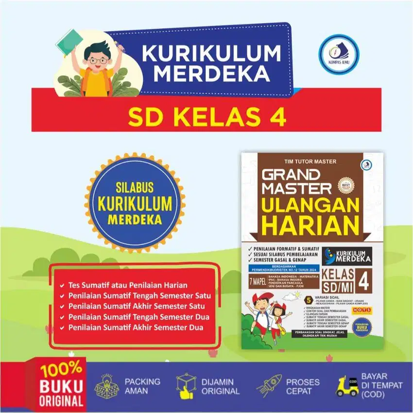 Buku bank Soal kelas 4 SD All Mapel, 2 semester, KURMERterbaru