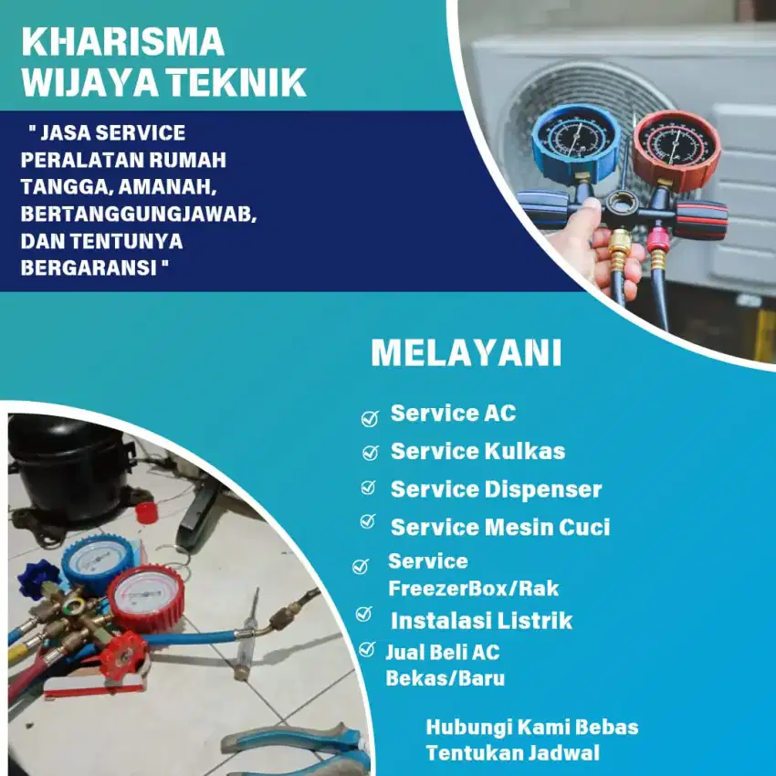 Service AC,KULKAS,MESIN CUCI,FREZER BOX/RAK, SHOWCASE, DISPENSER