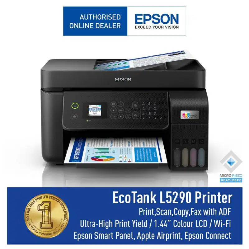 Printer Epson L5290 All In One WiFi - Print Scan Copy Fax ADF
