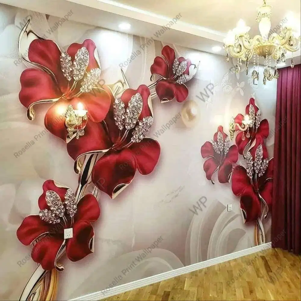 Pesan wallpaper dinding 3d custom toko jual dan pasang gorden murah
