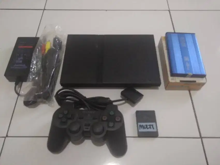 Ps 2 slim Adaptor Plus Hardis external 40gb Fullgame 1 Stik Mantap