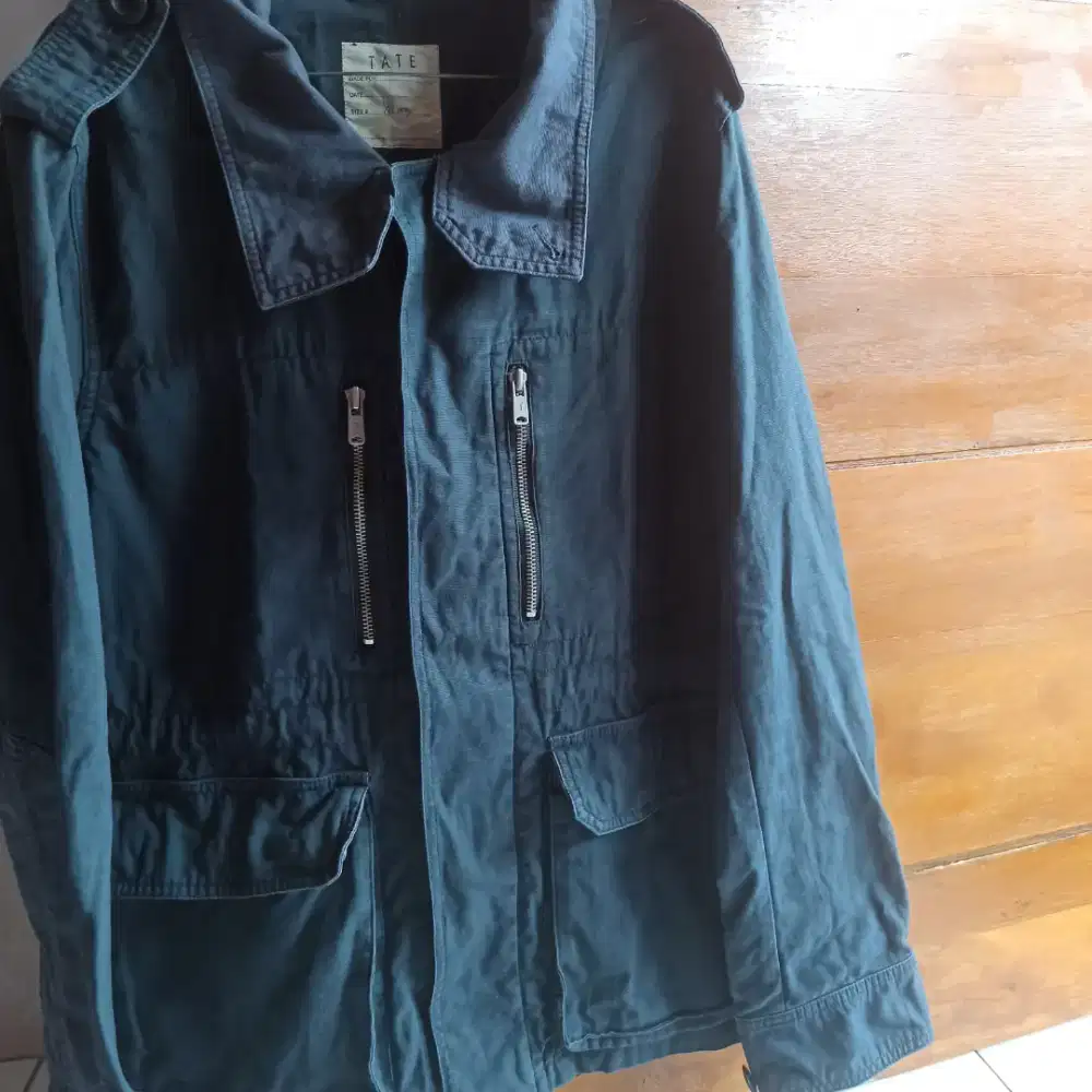 Jaket Parka brand TATE kanvas denim tebal