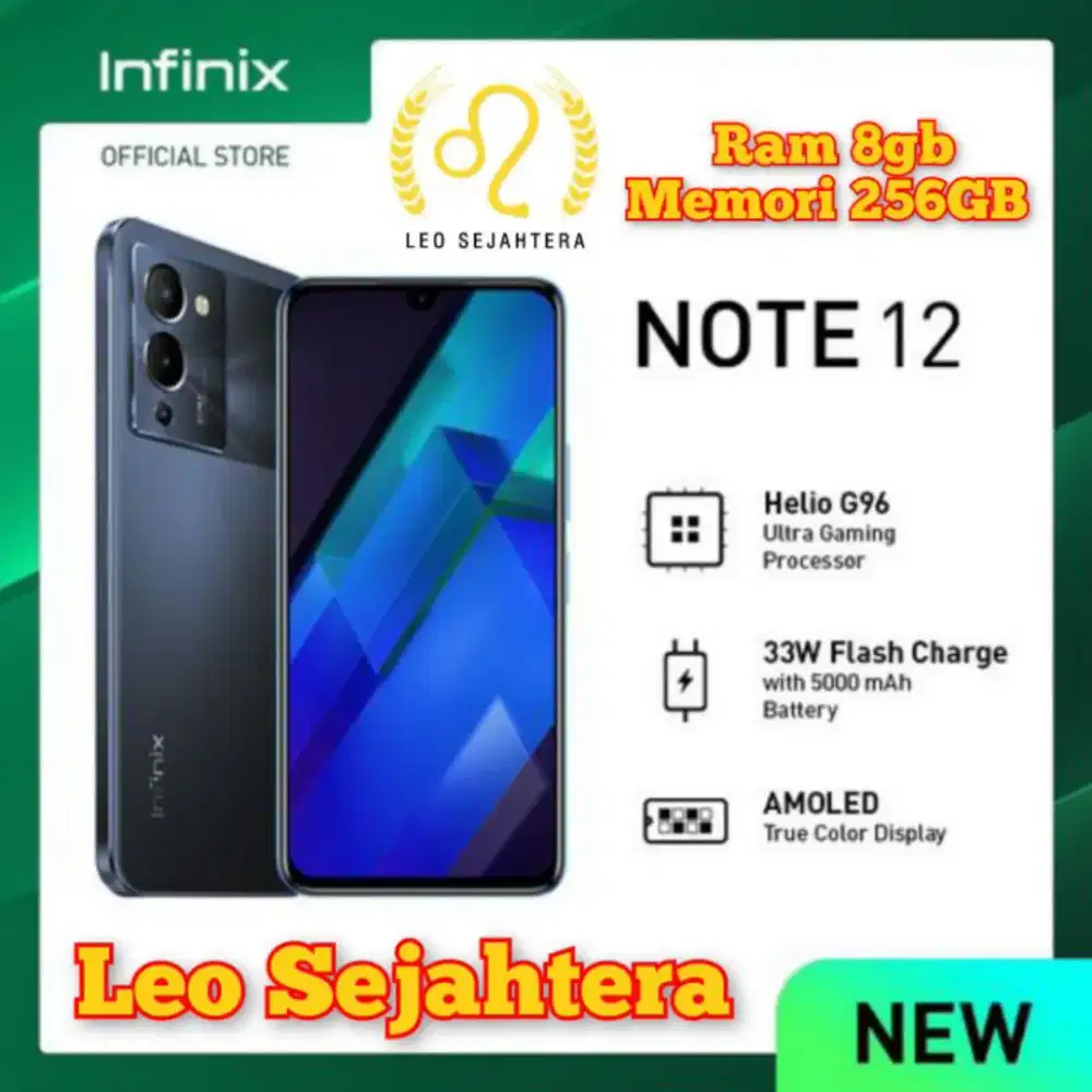 Infinix note 12 ram 8gb 128gb batere 5000 baru segel garansi resmi 1th