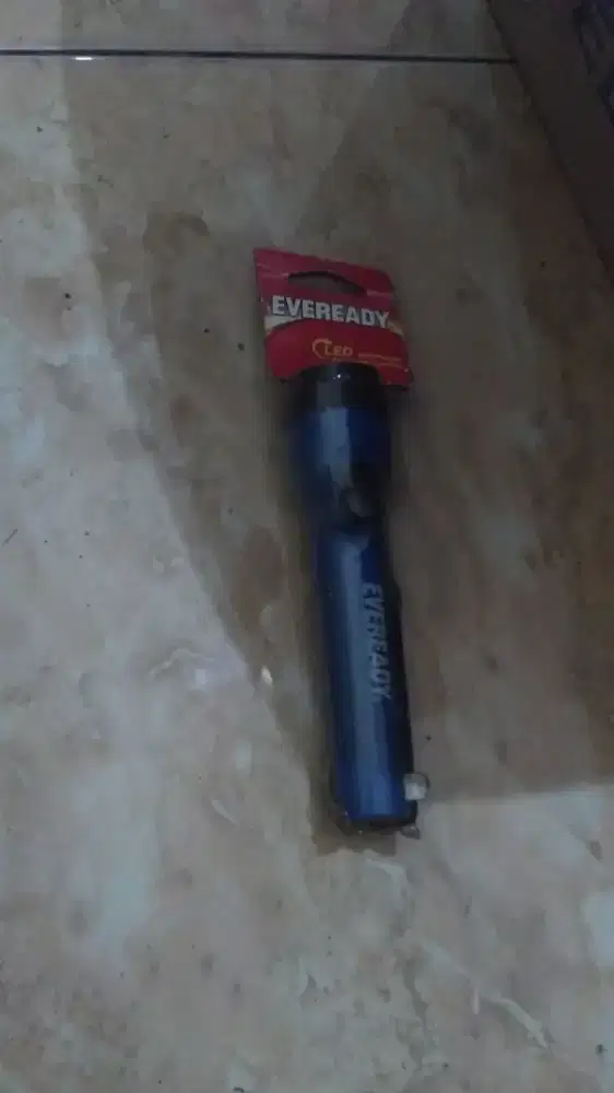 Senter  gagang biru batre jam, kecil