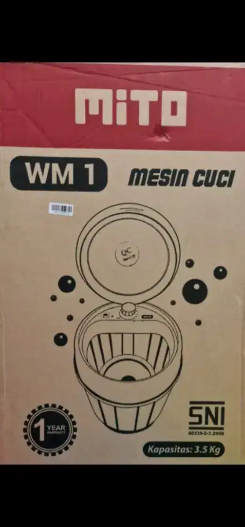 Jual mesin cuci portable merek mito , tipe WM 1