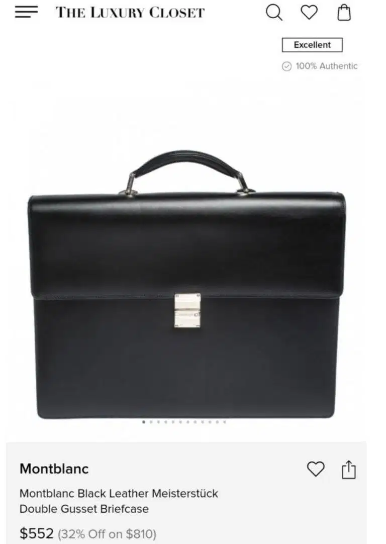 Tas Montblanc Black Leather Authentic